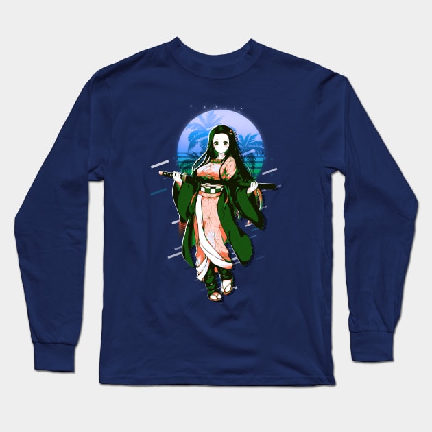 Nezuko Long Sleeve T-Shirt by SiksisArt